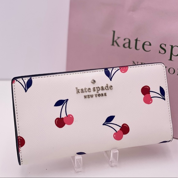 kate spade Handbags - Kate Spade Dancing Cherries Large Slim Bifold Wallet